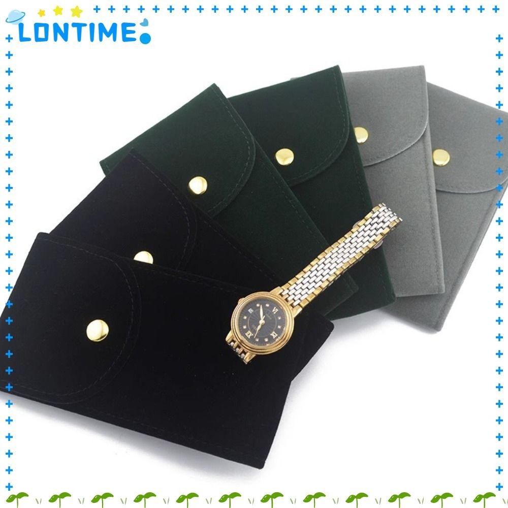 Lontime Watches Pouch, Flannelette Dust Protect Watch Boxes , Portable Snap Gift Packaging Men