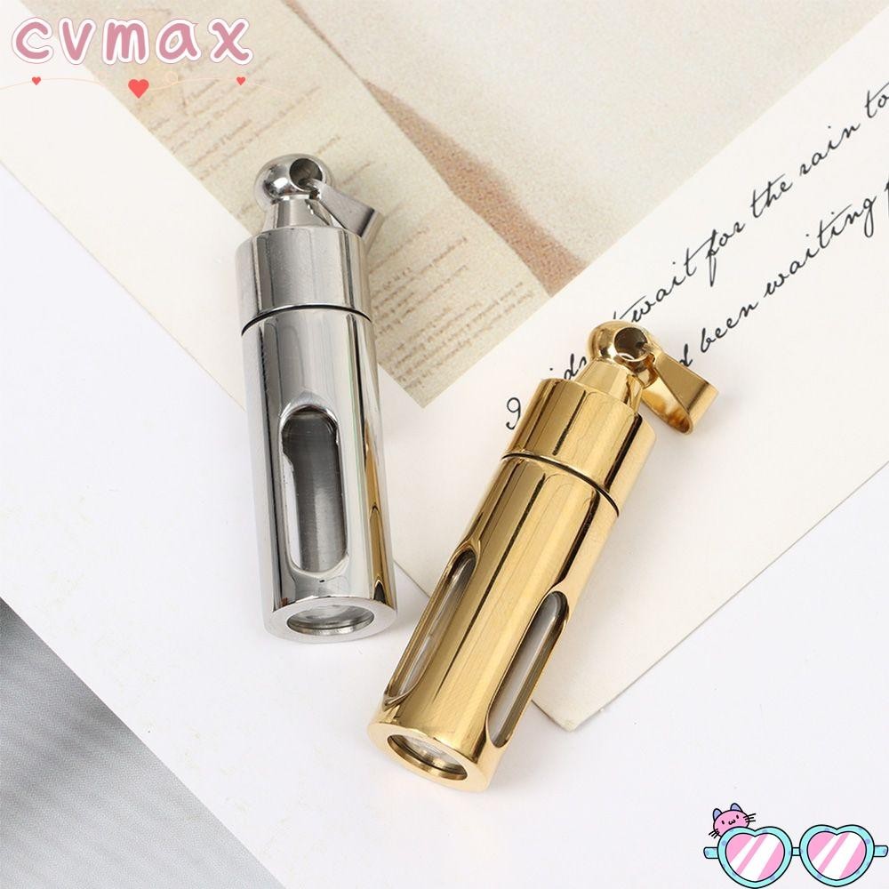 Cvmax จี้ขวดน้ําหอม สเตนเลส ทรงกระบอก หลอดแก้ว ขวดอวยพร สีทอง สีเงิน DIY เครื่องประดับแฟชั่น ที่ระลึก ของขวัญ คําโกหก / หลากสี