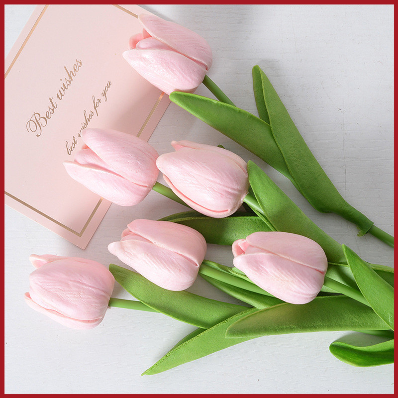 YTL ดอกทิวลิป ดอกไม้ปลอม ตกแต่งบ้าน พรอพถ่ายรูป สไตล์เกาหลีมินิมอล Tulip Flower Blossom Decoration