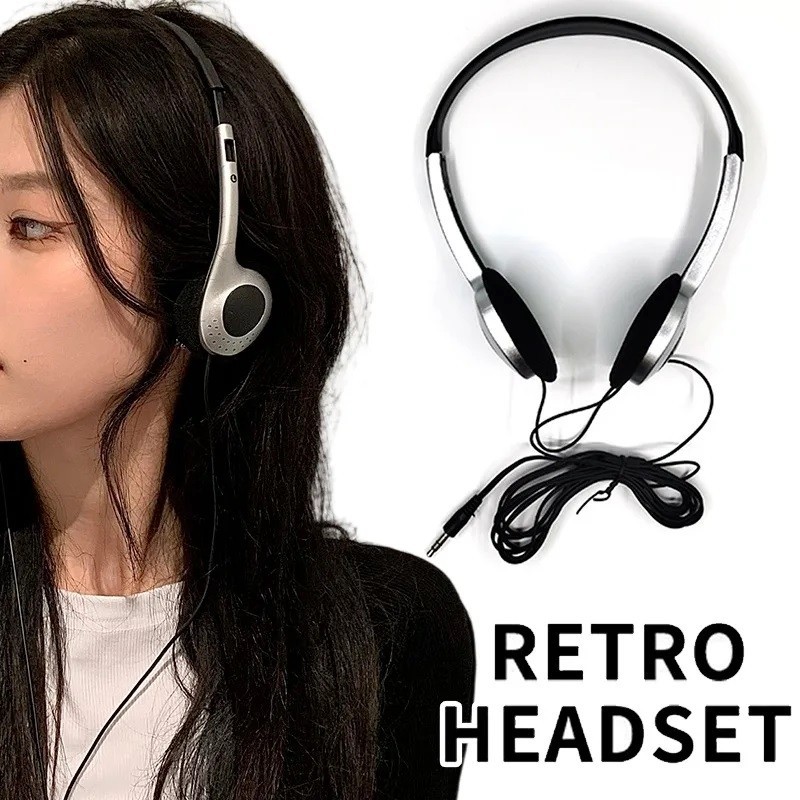 Y2k Retro หูฟัง - หูฟัง MP3 Walkman - กีฬาแฟชั่นคลาสสิกอุปกรณ์ภาพซีดี - หูฟังแบบมีสาย - หัวติดตั้ง INS Nostalgic ชุดหูฟัง - อุปกรณ์เสริมบุคลิกภาพ