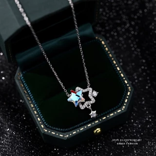 ร้านไทยพร้อมส่ง✨ สร้อยคอ โซ่ จี้รูปดาว ประดับเพชร สร้อยเงิน สวย หรูหรา สไตล์เกาหลี N175