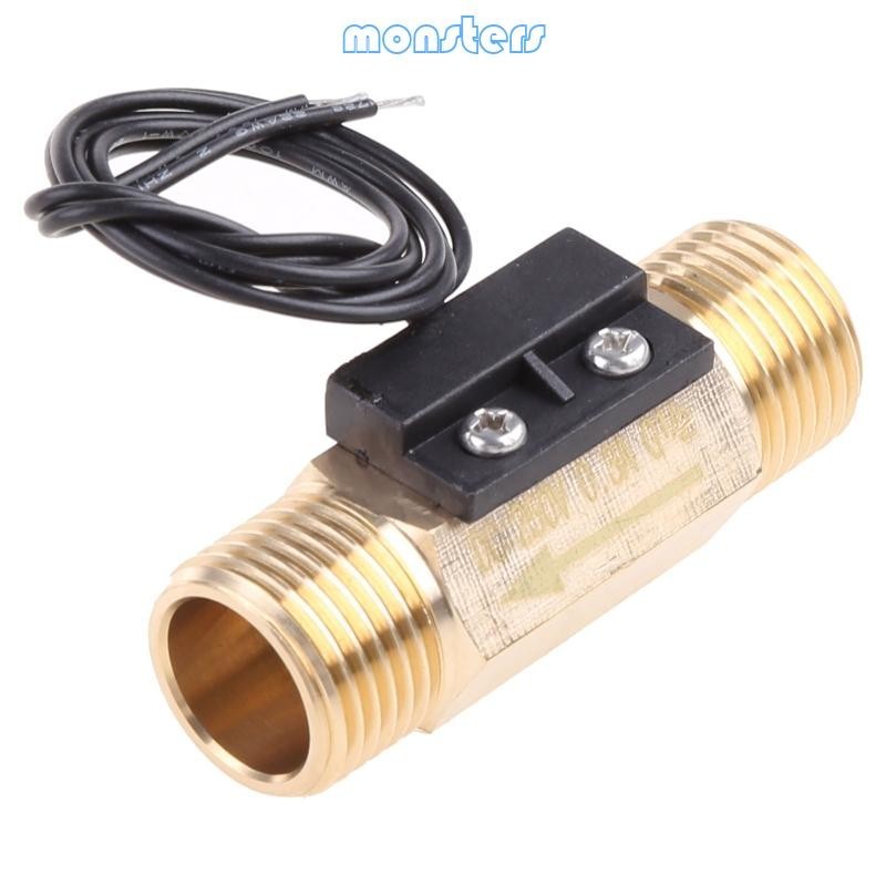 Mon อัพเกรด Liquid Water Flow Sensor Switch Flowmeter Fluid Meter G1 2 Thread