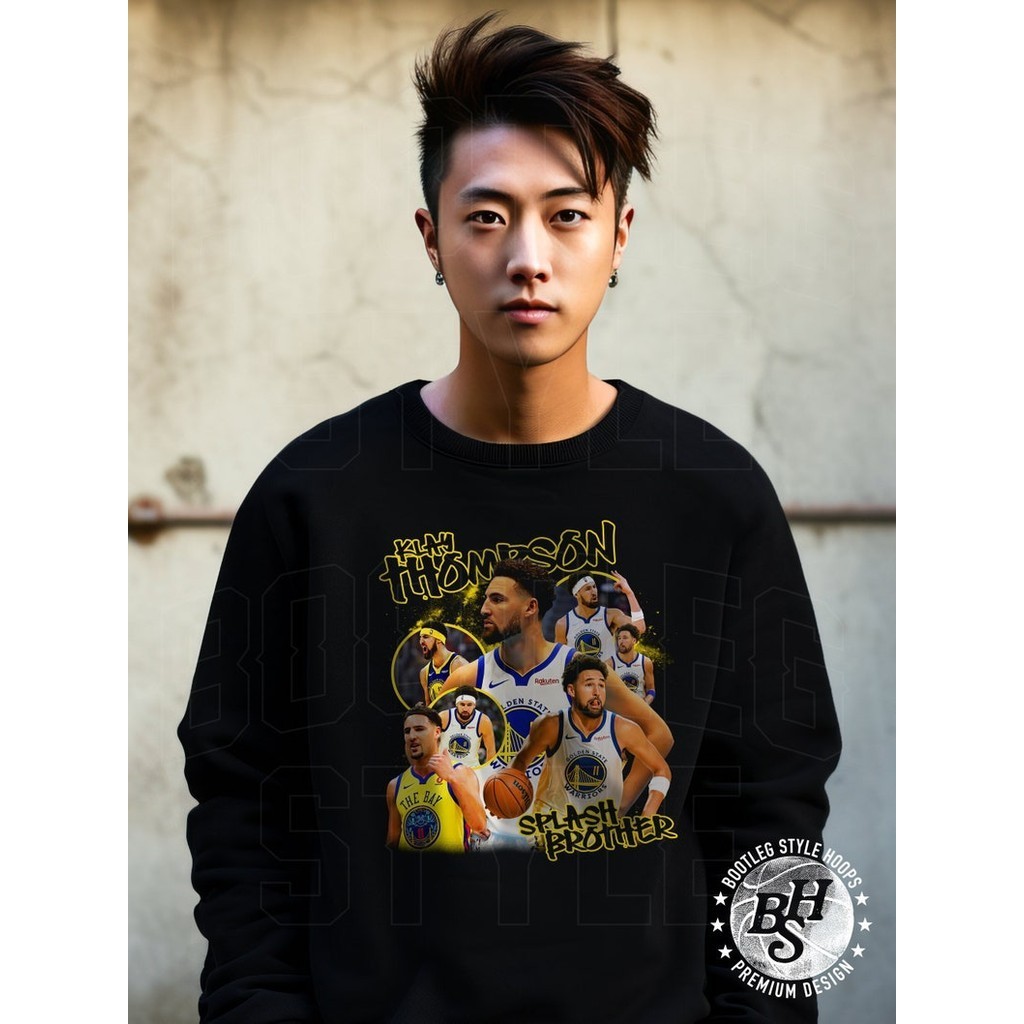 Klay Thompson Crewneck Graffiti เสื้อกันหนาวสำหรับผู้ชายผู้หญิง Vintage บาสเกตบอล Bootleg เสื้อกันหน