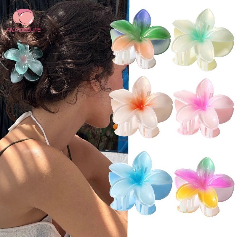 1/2 ชิ้น Simple Elegant กิ๊บติดผมดอกไม้ขนาดใหญ่ - แฟชั่นดอกไม้ไข่ Hairpin - สําหรับผู้หญิงสาวหวานขนาดเล็ก Grap คลิปอุปกรณ์เสริมผม