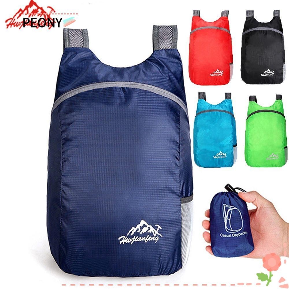 Peonypavilion กระเป ๋ าเป ้ สะพายหลังน ้ ําหนักเบาแพ ็ ค 8 สีพับได ้ Nano Waterproof Travel Daypack
