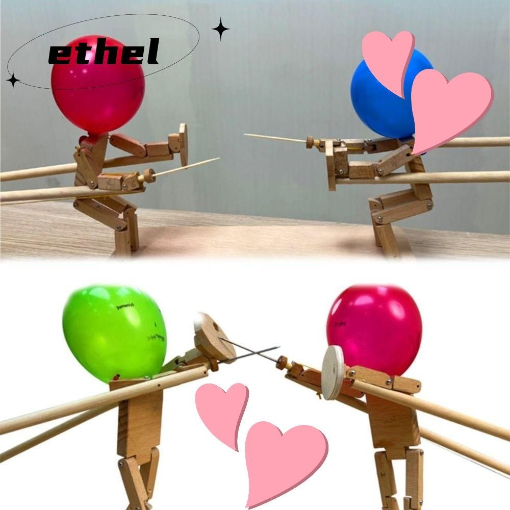 Ethel1 บอลลูน Bamboo Man Battle Bots ไม ้ เกม Battle ผู ้ เล ่ นสองคน Fast-Pad Balloon Battle Game รวมถึงลูกโป ่ ง 20 ชิ ้ น