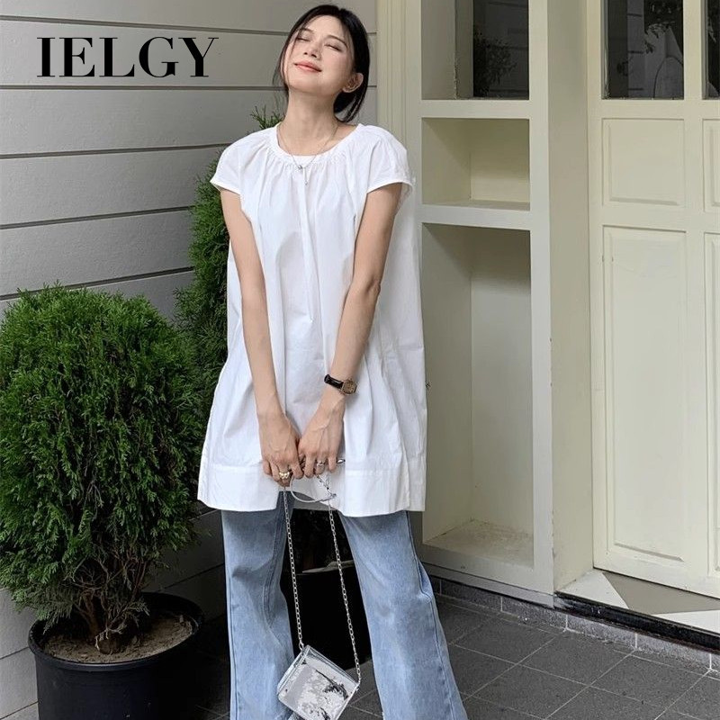 IELGY เสื้อเชิ้ตผู้หญิงสไตล์เกาหลีหรูหรา