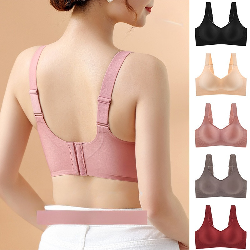 Bra M-3XL Japan SUJI 9.0 ชุดชั้นใน สายรัดกว้าง แผ่นยางพารา เต้านม ขนาดใหญ่ ไร้รอยต่อ ชุดชั้นในป้องกันการหย่อนคล้อย