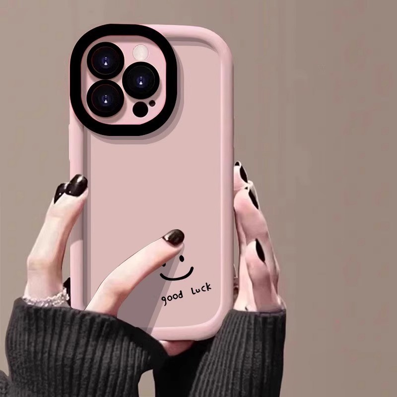 สําหรับ IPhone 15 14 13 12 11 Pro Max X XR Max 7 8 Plus แพคเกจการ์ตูนมินิมอลคู่หน้ายิ้มกรณีเคสโทรศัพท์แบบนุ่ม