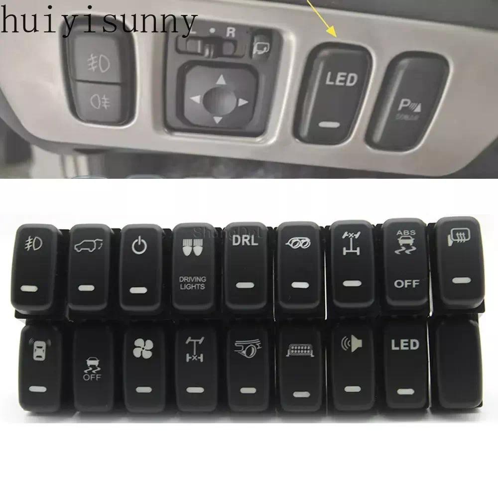 Hys 1 PC สําหรับ Mitsubishi Pajero V73 V93 Lancer Outlander ASX L200 สีแดง LED สวิทช์กุญแจหมอกไฟวิ่งกลางวัน DRL ปุ่มสวิตช์