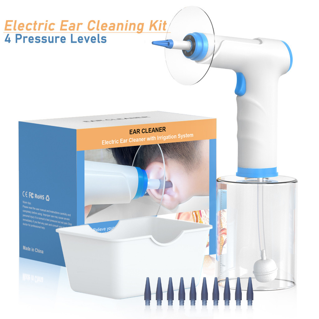 Electric earwax remover Ear infection cleaning Ear Washer 4 Pressure Levels Soft Ear Tips Cleaner Safe For Adults Ear ir