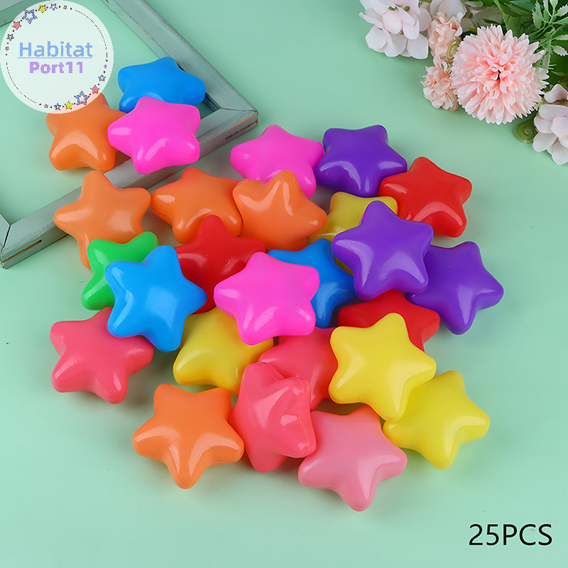 Habitatport 25Balls หนาลูกพลาสติก Star Love Ocean Wave Ball เด็กทารกเป็นมิตรกับสิ่งแวดล้อมหลายสี Intelligence Training Ball th