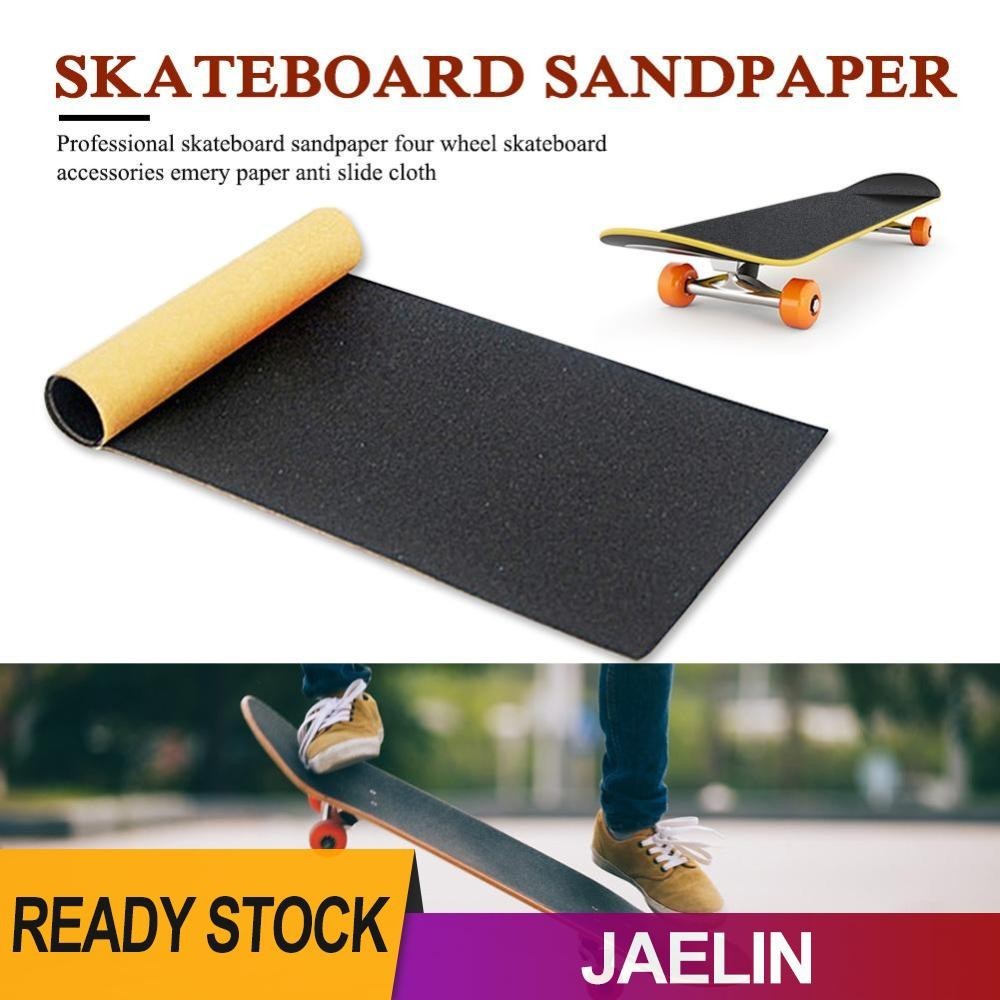 กระดาษทรายสเก ็ ตบอร ์ ดสีดําทนทาน Non-Slip Skate Board Decks Grip Tape [Jaelin.th ]