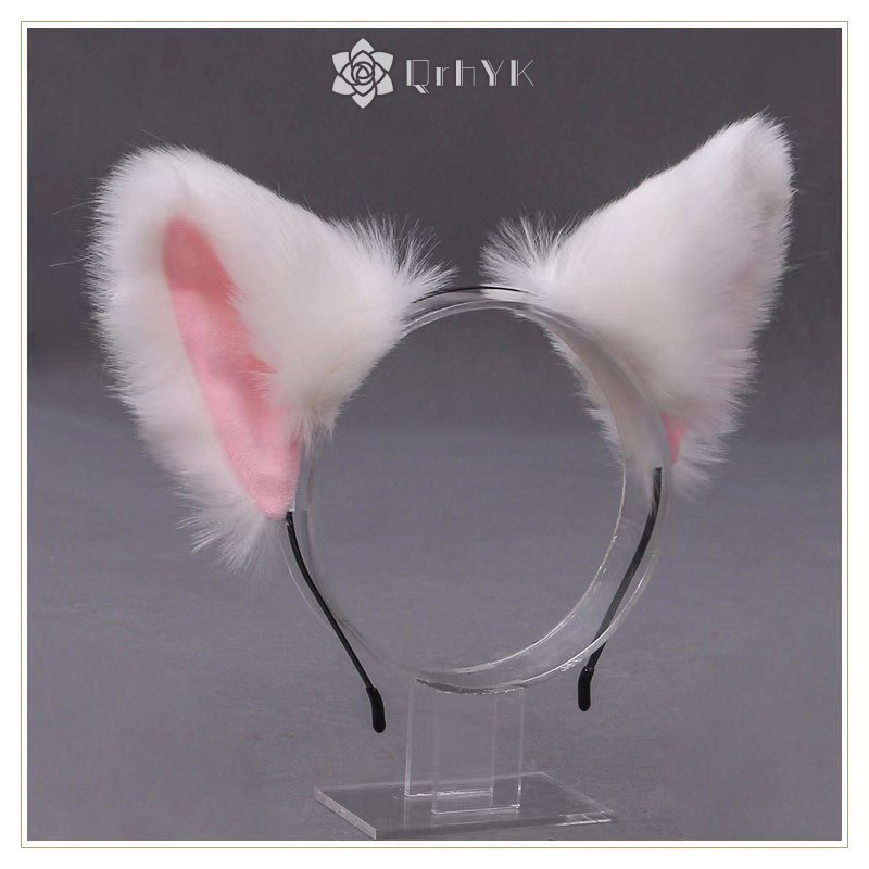 QrhYK ญี่ปุ่นน่ารักตุ๊กตาหูโบว์ผมหัวเข็มขัด Carolita Ear ใหม่