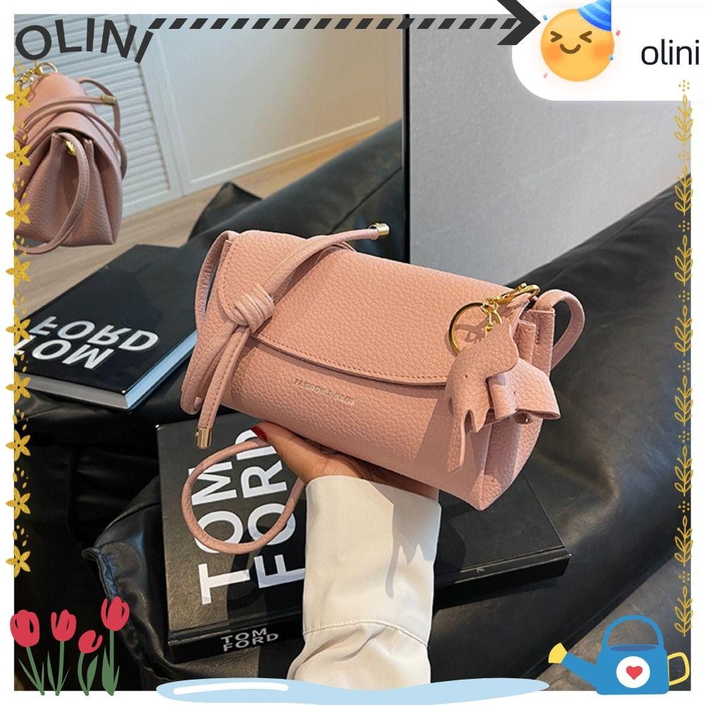 กระเป ๋ าถือ OLINI, วัสดุ PU สายรัดปรับได ้ กระเป ๋ าสะพายไหล ่ รูปแบบลิ ้ นจี ่ ลําลองกระเป ๋ าสะพายข ้ างหลากสีหญิง