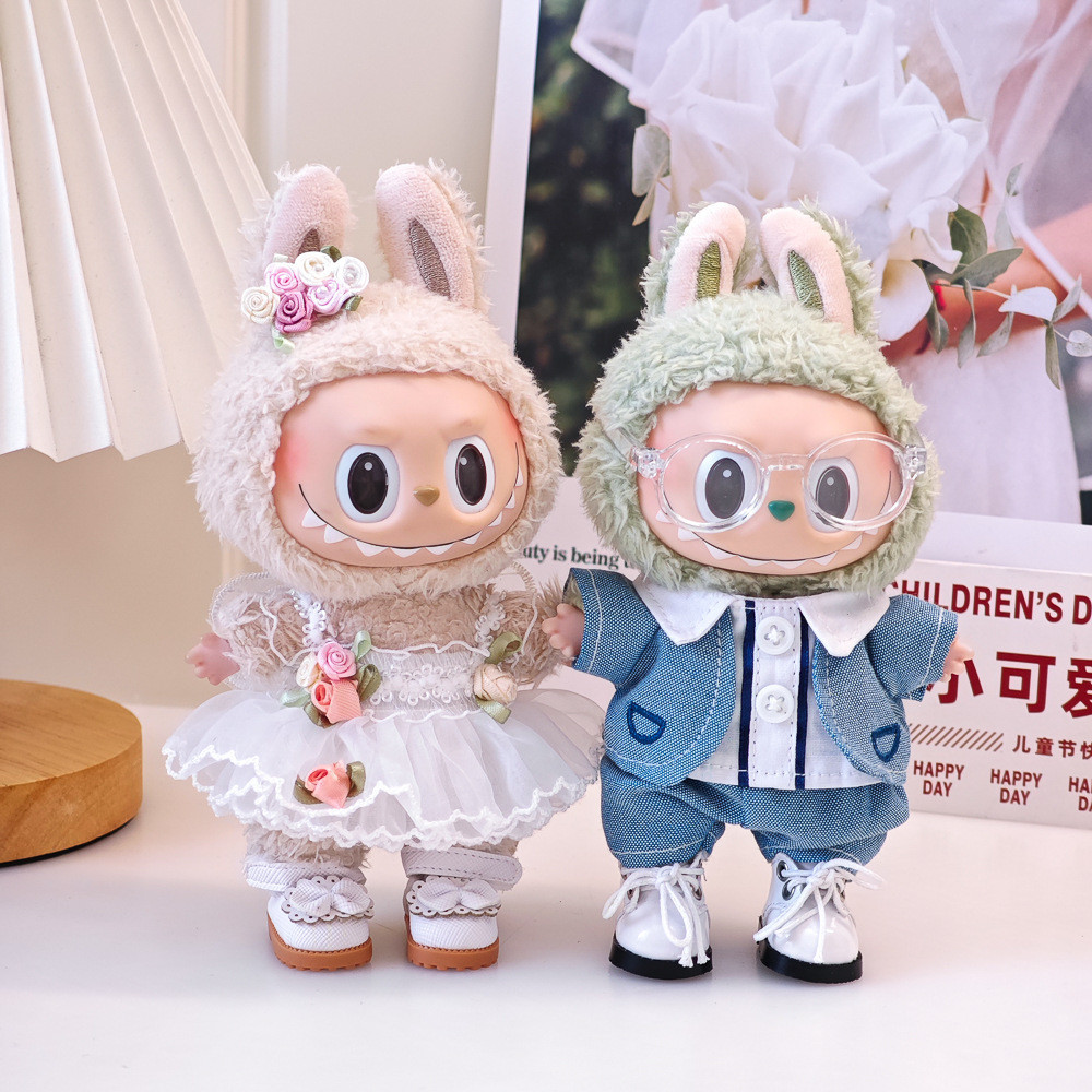 ชุด labubu ชุดตุ๊กตาลาบูบู้ ชุดสูท Labubu สุดเท่, ชุดแต่งงาน, ชุดสูท