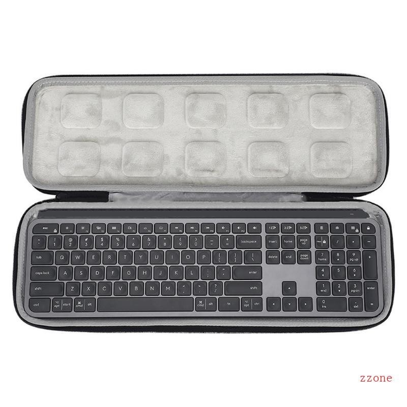 Zzz Hard สําหรับเคสสําหรับ MX Keys Advanced Illuminated Keyboard Black Carrying Storage Bag Grey Lining