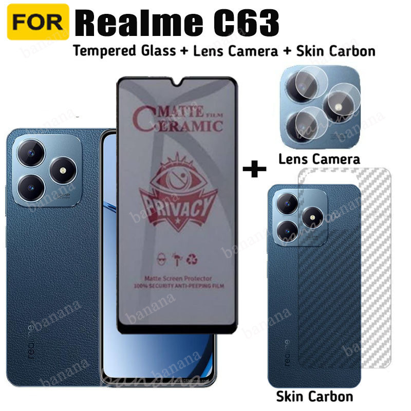 Realme C63 กระจกนิรภัยความเป็นส่วนตัวสําหรับ Realme C67 C65 C53 C51 หมายเหตุ 50 Anti-Spy Ceramics ฟิ