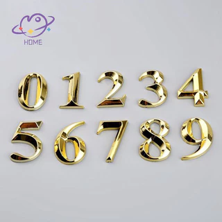 [mayhome] 1 ชิ้นความสูง 5 ซม.Golden Home สติกเกอร์ที่อยู่ประตูป้ายทอง Modern House Number {TH}