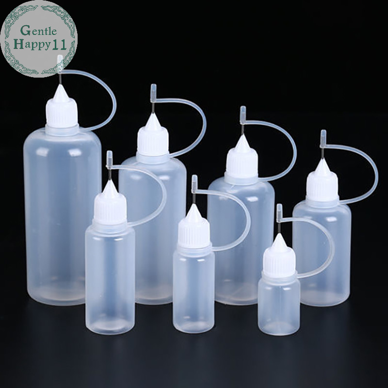Gentlehappy 2/5PCS 5ml 10ml 20ml 30ml 50ml 60ml 100ml PE พลาสติกบีบเคล ็ ดลับ Applicator ขวดเติม Dropper พร ้ อมฝาปิดสําหรับกาว TH