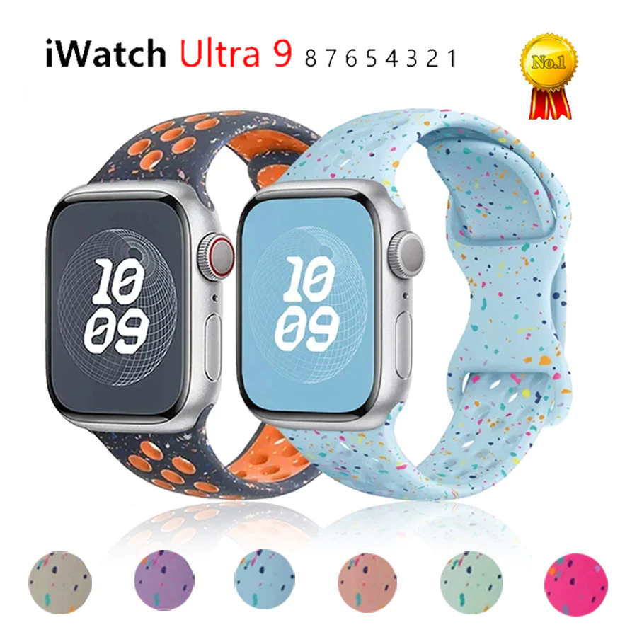 สายซิลิโคนเดิม Band Correa Breathable สําหรับ Apple Watch 44/45/40 มม.41 มม.38 42 มม.Iwatch series 9 8 SE 7 6 Ultra 2 49 มม.