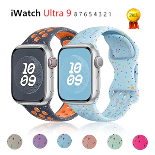 สายซิลิโคนเดิม Band Correa Breathable สําหรับ Apple Watch 44/45/40 มม.41 มม.38 42 มม.Iwatch series 9 8 SE 7 6 Ultra 2 49 มม.