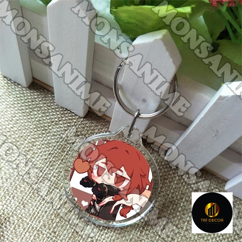 (รอบ) พวงกุญแจพิมพ์ด้วยchibi GENSHIN IMPACT ver HOLDING A HEART
