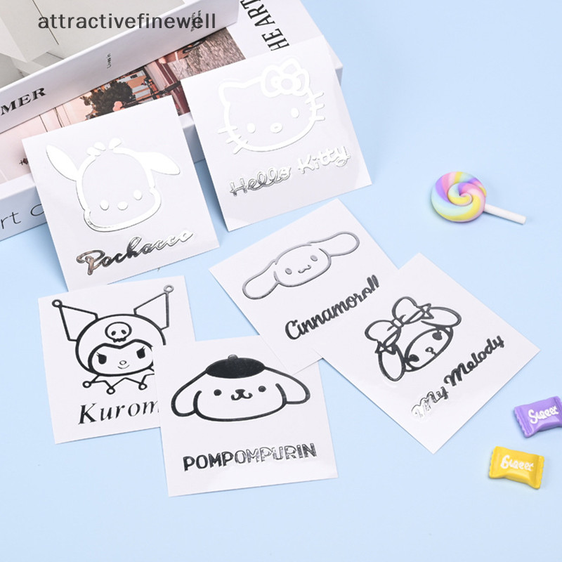 [attractivefinewell] 1 ชิ้น Kawaii Sanrio สติกเกอร์โลหะกันน้ําอะนิเมะ Hello Kitty Kuromi Cinnamoroll Mobile กระเป๋าเดินทางคอมพิวเตอร์ Patch สําหรับของขวัญเด็ก TIV