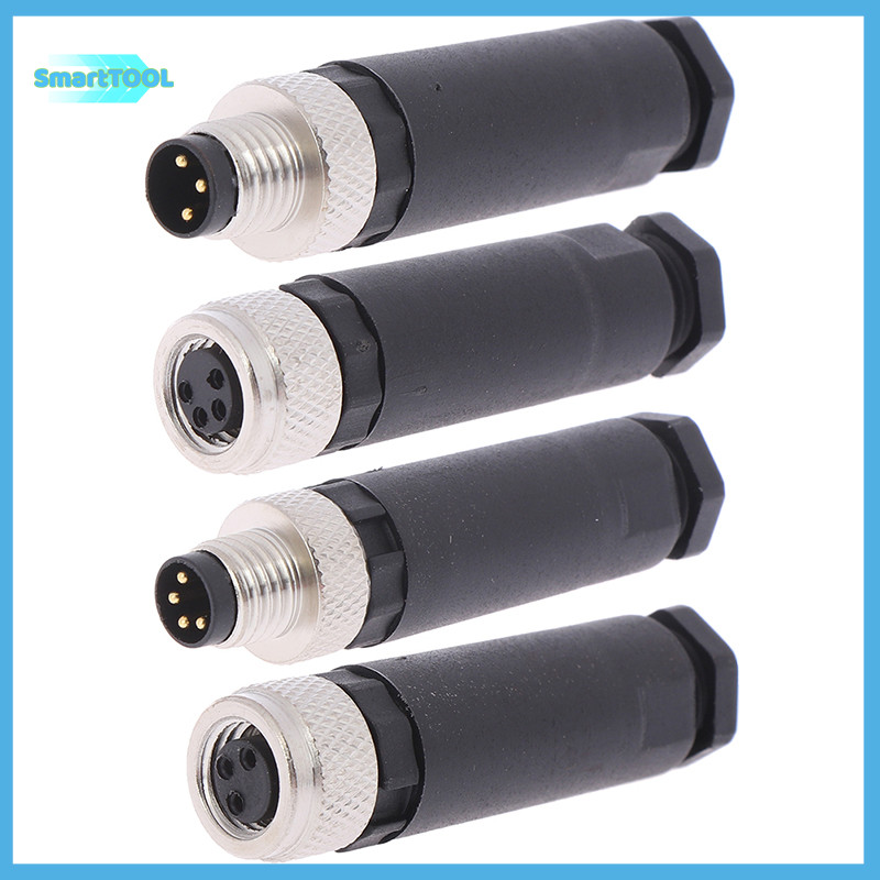 Utzn> 1 PC M8 Sensor Connector 3/4 Pin ปลั๊กมุมตรงชาย/หญิงใหม่