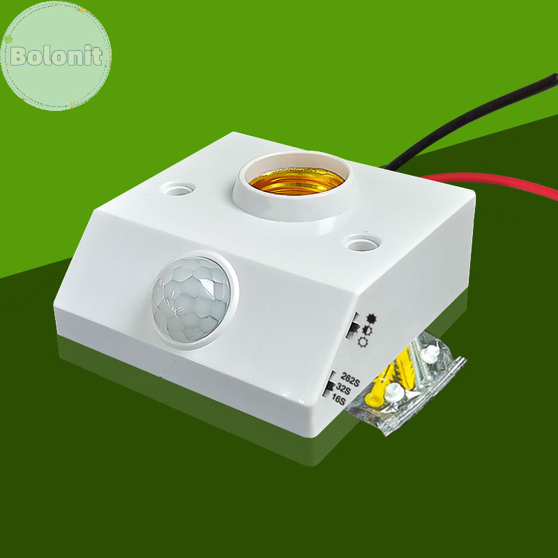 Bolonit AC85-265V อัตโนมัติ Human Body อินฟราเรด IR Sensor โคมไฟผู้ถือหลอดไฟ LED E27 ฐาน PIR เครื่องตรวจจับโคมไฟติดผนังซ็อกเก็ต TH