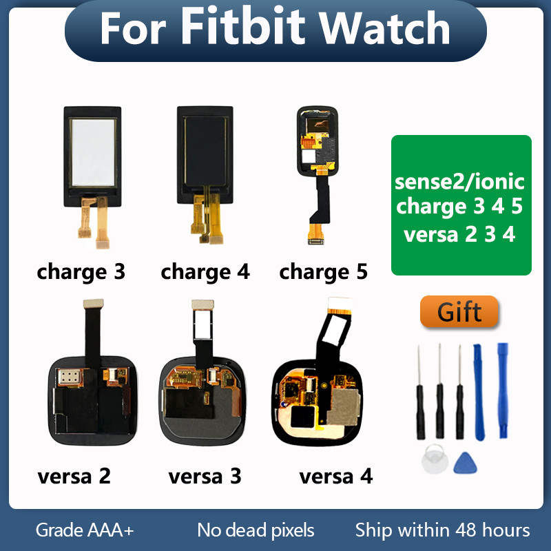 OLED LCD สําหรับ Fitbit Versa 2 3 4 Sense FB511 FB512 ชาร์จ 3 4 5 ionic สมาร์ทวอท์ชจอแสดงผลหน้าจอสัมผัสอุปกรณ์เสริมซ่อมเปลี่ยน
