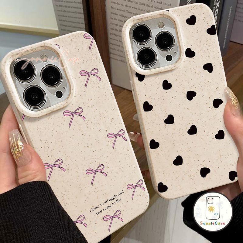โบว์รักโรแมนติก ใจสำหรับ Redmi 9A 10C 9T 13C 9C NFC 12C 10 10A 12 A1 Note 13 13Pro 12 10 Pro 11 8 12Pro POCO M3 M6 X5