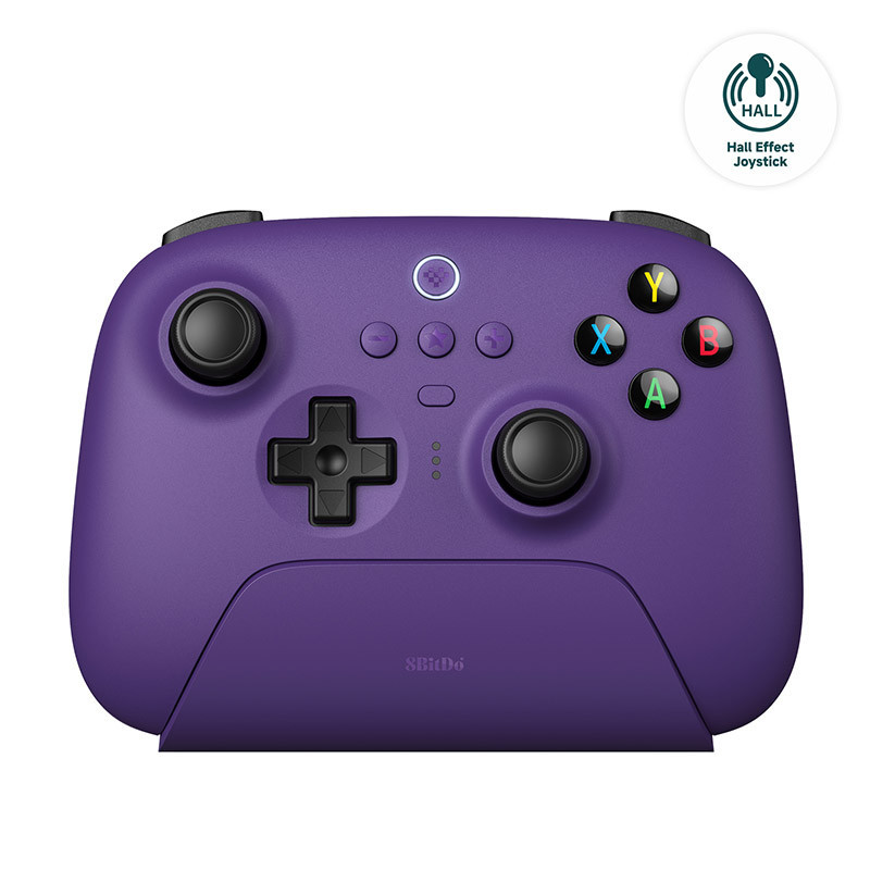 8bitdo - ไร้สาย Ultimate 2.4G ใหม่, อัปเดตจอยสติ๊กเอฟเฟกต์ฮอลล์, คอนโทรลเลอร์สําหรับเล่นเกมสําหรับพีซี, ดาดฟ้าด้วยไอน้ํา Windows, Android และ iPhone