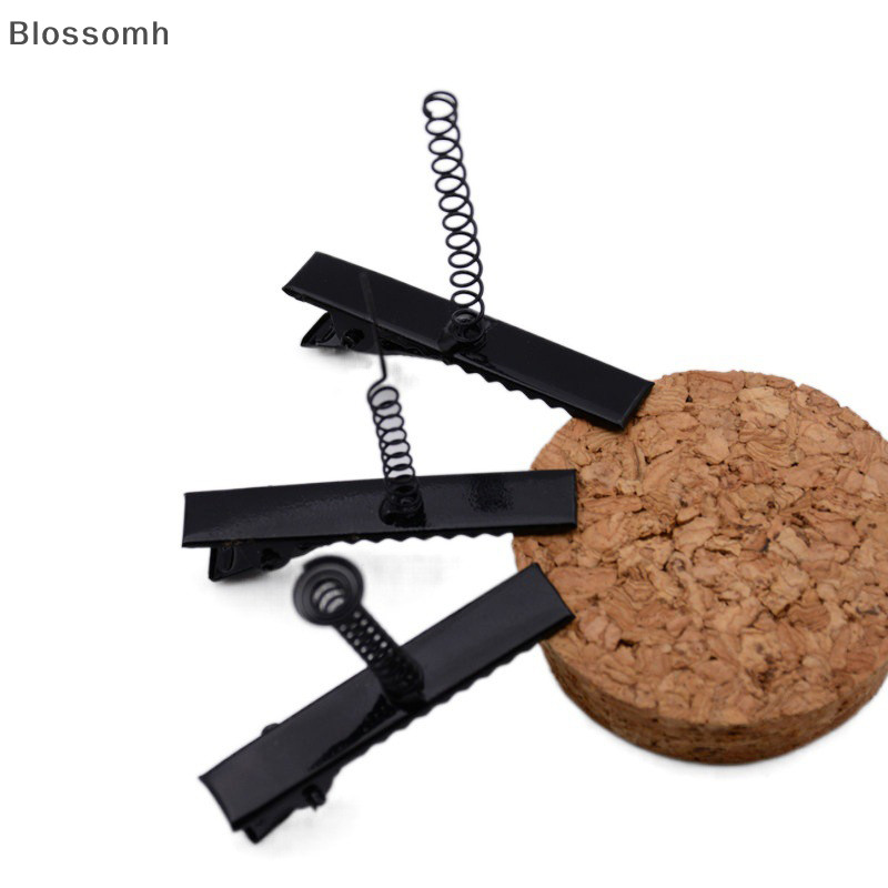 Blossomh 10 ชิ้นโลหะสีดํา Hairpin คู่มือ DIY เป็ดสีเหลือง Felt ตุ๊กตาคลิปผมฤดูใบไม้ผลิคลิป Duckbill คลิป Headwear Barrette เครื่องประดับผมใหม่