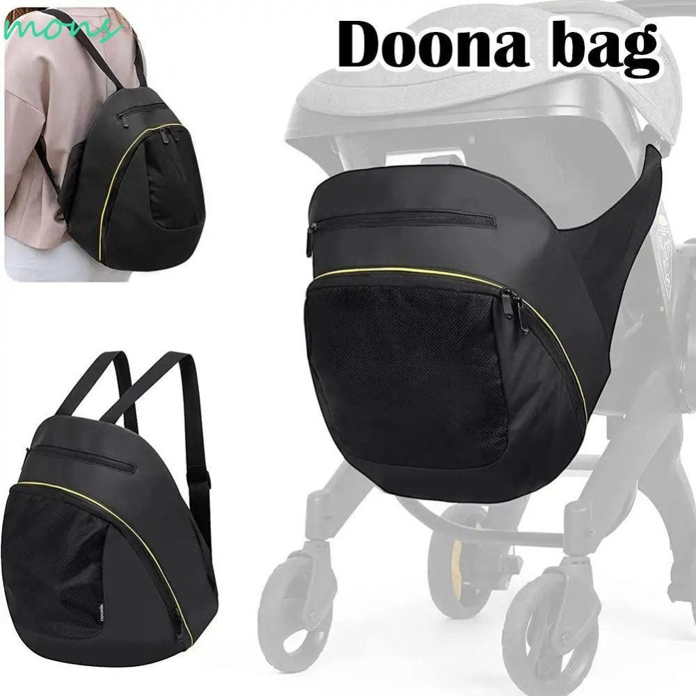 Mons Mommy Storage Bag, Black Large Capacity Diaper Bag, Portable 2 In 1 Waterproof Storage Doona Stroller