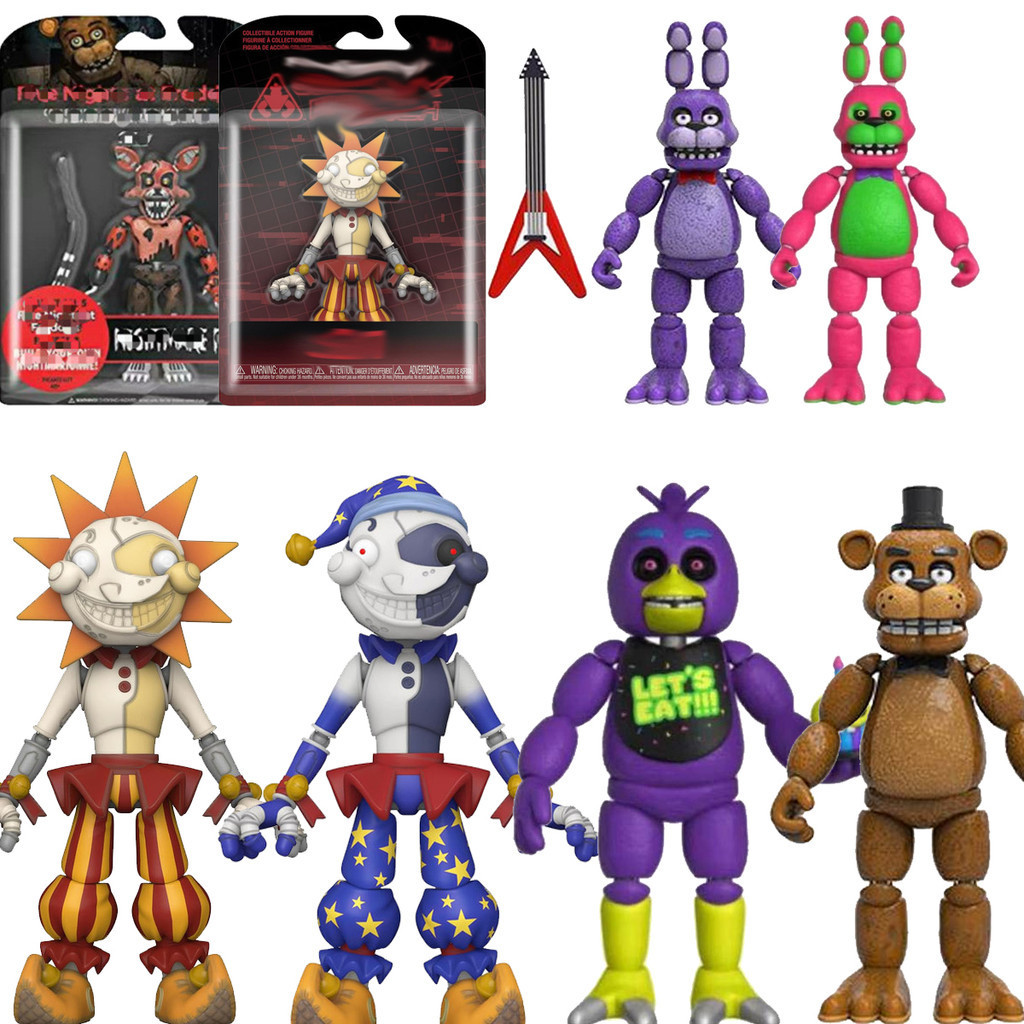 Funko Pop Five Night 's At Freddy Sun Moon Fnaf Foxy Freddy Bonnie Action Figure ตุ ๊ กตาของเล ่ น