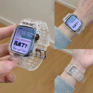 Clear Band + เคสสําหรับ Huawei Watch Fit 5 Fit 4 Smartwatch Band สร้อยข้อมือโปร่งใสแบบบูรณาการสายรัด Huawei Fit3 อุปกรณ์เสริม