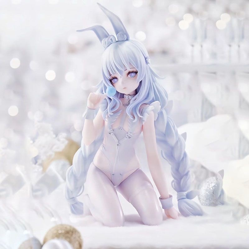 Azur Lane Figure Kneeling Posture Vicious No. กระต่ายสีขาวขี้เกียจสองมิติกระต่ายสาวสาวสวยรุ่นตกแต่งเดสก์ท็อป บีบีนี่