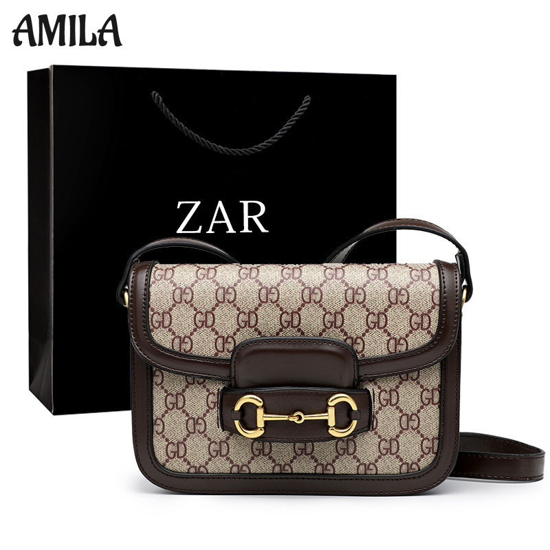 Amila Niche Vintage Saddle Bag Fashion All-Match Shoulder Messenger Bag