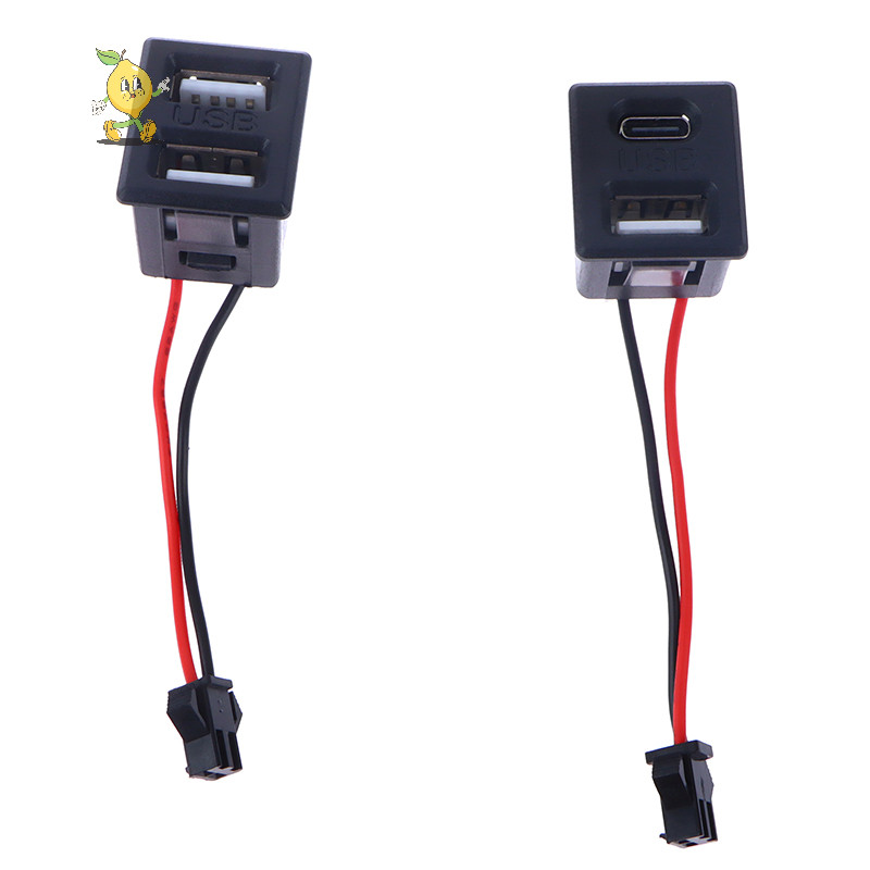 [mozh] 1 ชิ้นสองชั้น USB ฐานหญิง Type-c ซ็อกเก็ตหญิง USB โคมไฟซ็อกเก็ตชาร์จปลั๊กไฟพร้อมขั้วต่อสายเคเบิล [TH]