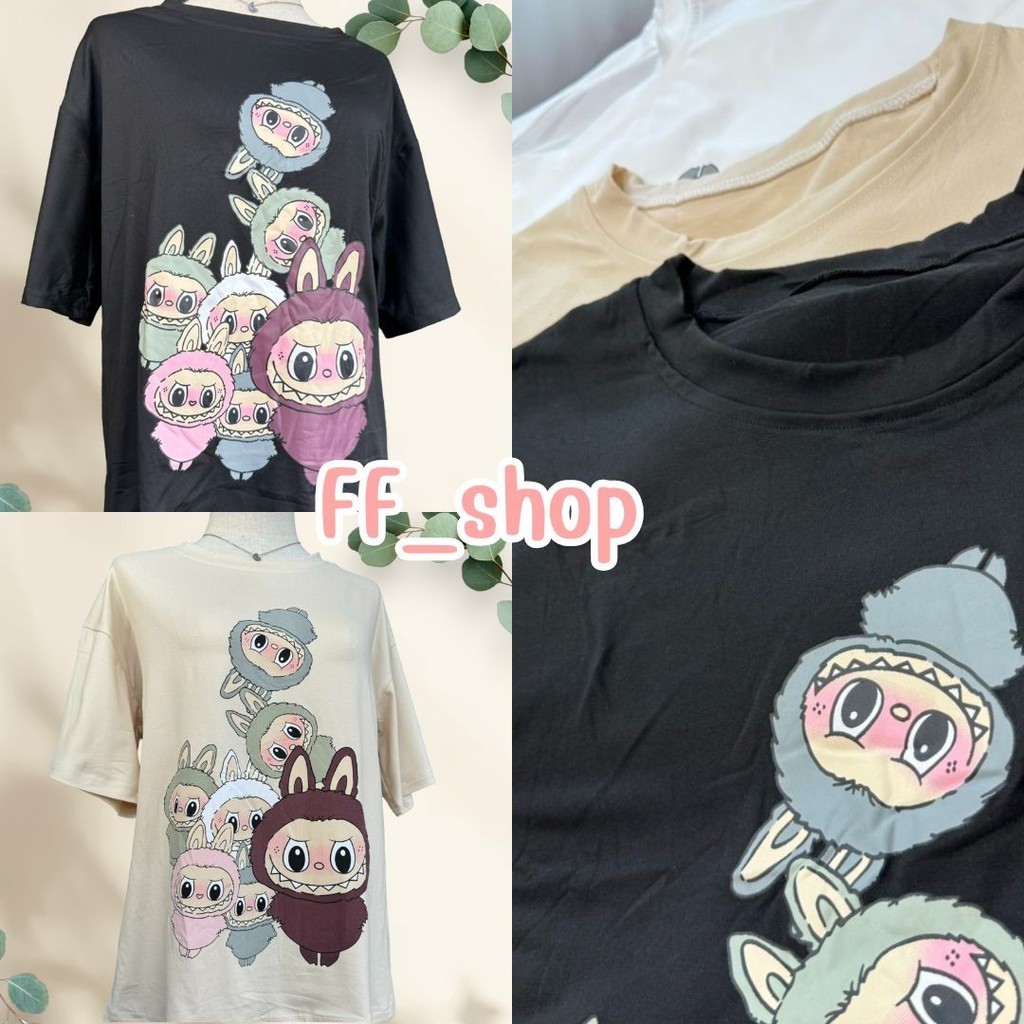 🛒FF.shop🛒 เสื้อยืด คอกลม ใส่สบาย ลายLabubu ผ้านิ่ม #A52