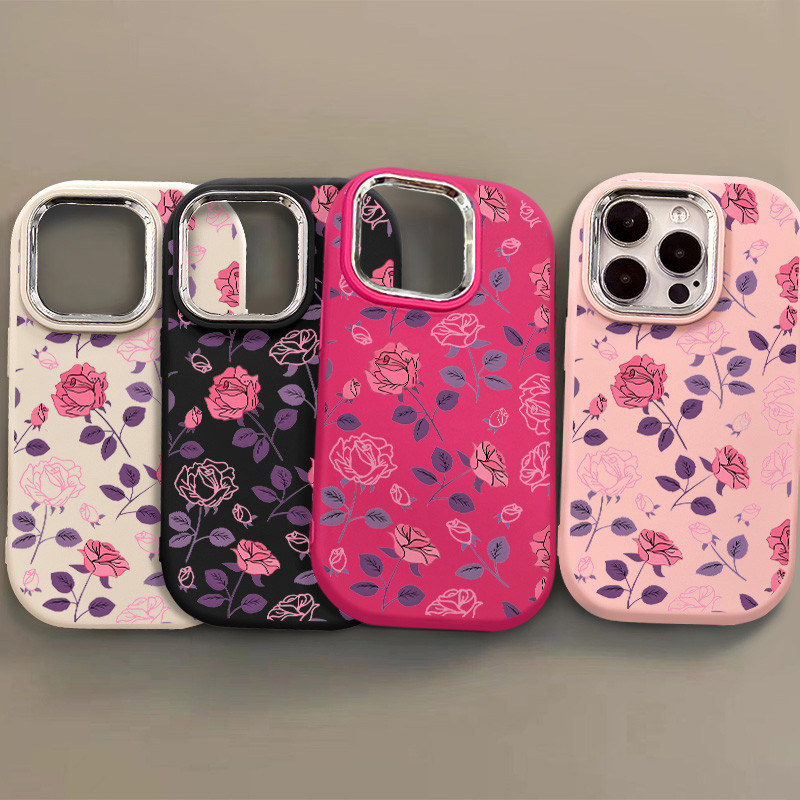 น่ารักนุ่มกันกระแทกดอกไม้กรณีเข้ากันได้สําหรับ IPhone 14 15 13 12 11 Pro Max XS XR X 8 7 Plus ป้องกันกล้องซิลิโคน TPU ฝาครอบโทรศัพท์ปลอก