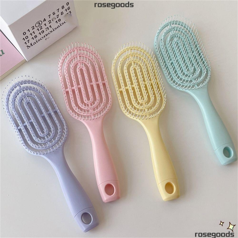 ROSE Beauty Hair Brush Flexible Hair Combs Massage Comb New Eco-Friendly Material Anti-static Hairdressing Styling Comb Soft Pins Wet and Dry Flexible/Multicolor