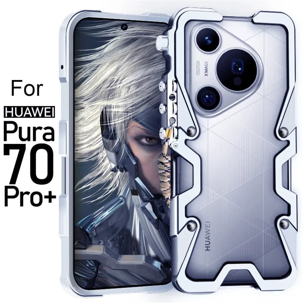 กันกระแทกกันชนโลหะสําหรับ Huawei Pura 70 Pro + กรณีฝาครอบอลูมิเนียมสูง Qualtiy Funda สําหรับ Huawei Pura 70 Ultra กรณี