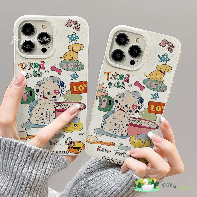 สำหรับ iPhone11 13 CASE For เคสไอโฟน15 12 14 Pro Max X XR XS MAX 6 7 8 14 15 Plus 12 13 MINI สุนัขลายจุด กรณีซิลิโคนนุ่ม