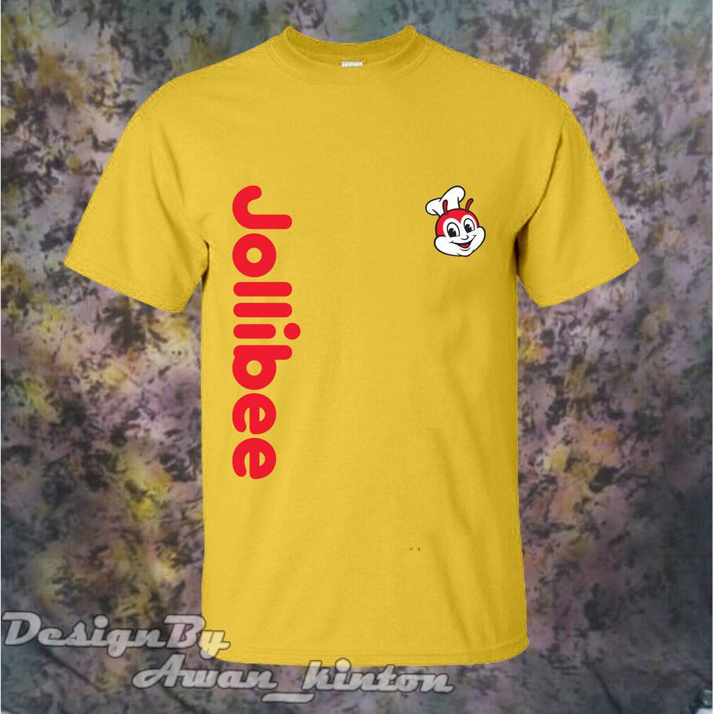 Mens Tshirt Jollibee Logo เสื้อเชิ้ตสีเหลือง