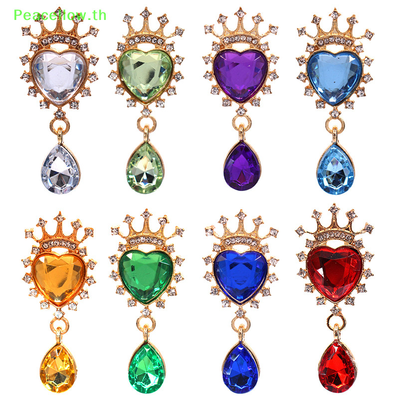 Peacellow ที่ละเอียดอ่อนแฟชั่น Crown Water Drop Rhinestone จี้อุปกรณ์เสริมเครื่องประดับอุปกรณ์เสริมเสื้อผ้าตกแต่งวัสดุของขวัญ TH