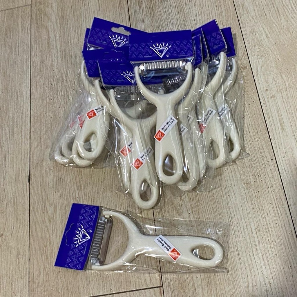 ปอกผักตราเพรชขายยกแพ็ค110บาทมี12ชิ้นด้ามจับสีขาว - รูปที่ 2