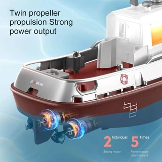 Rc Tug เรือเรือที่มีประสิทธิภาพ Dual มอเตอร์ 2.4G วิทยุรีโมทคอนโทรลเรือ Tugboat รุ่นไฟฟ้าของเล่นสําหรับ Boy