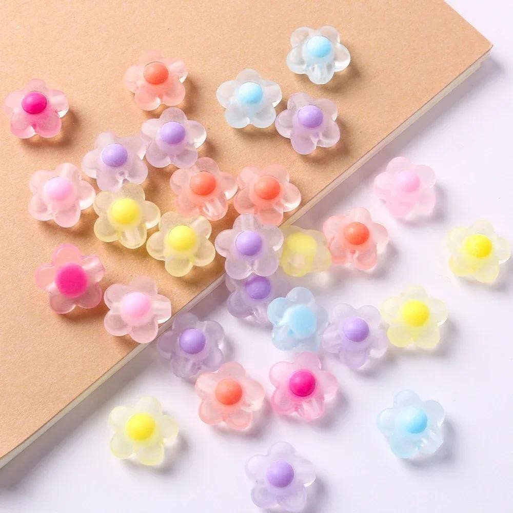 20 ชิ้น/ล็อต 17 มม.ดอกไม้รูปลูกปัดอะคริลิค Spacer ลูกปัด Charms สําหรับเครื่องประดับทํา Diy Handmade อุปกรณ์เสริม
